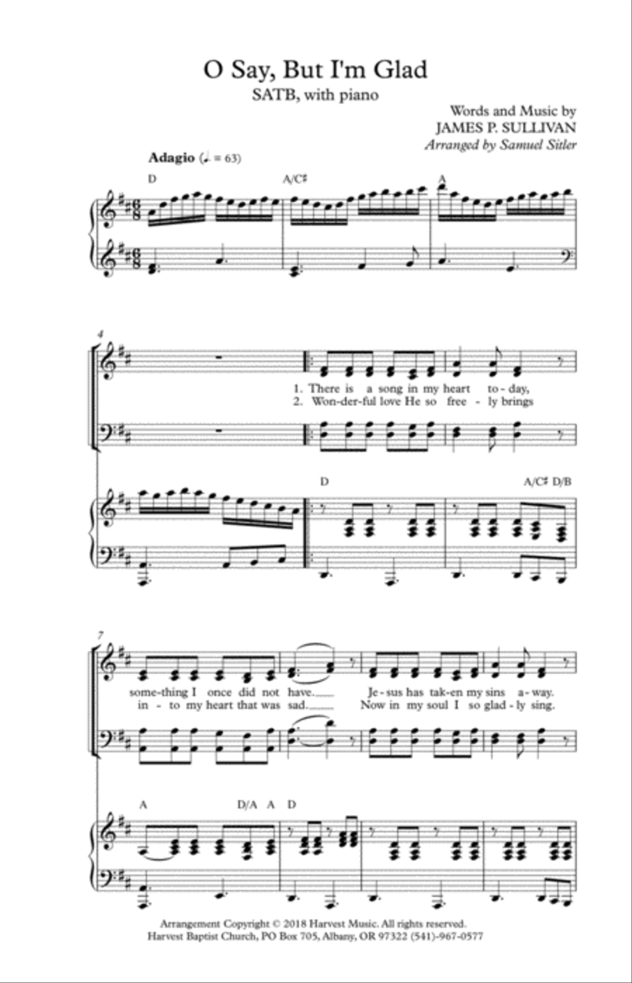 O Say, But I'm Glad O Say, But I'm Glad 4-Part scores gallery preview page 2
