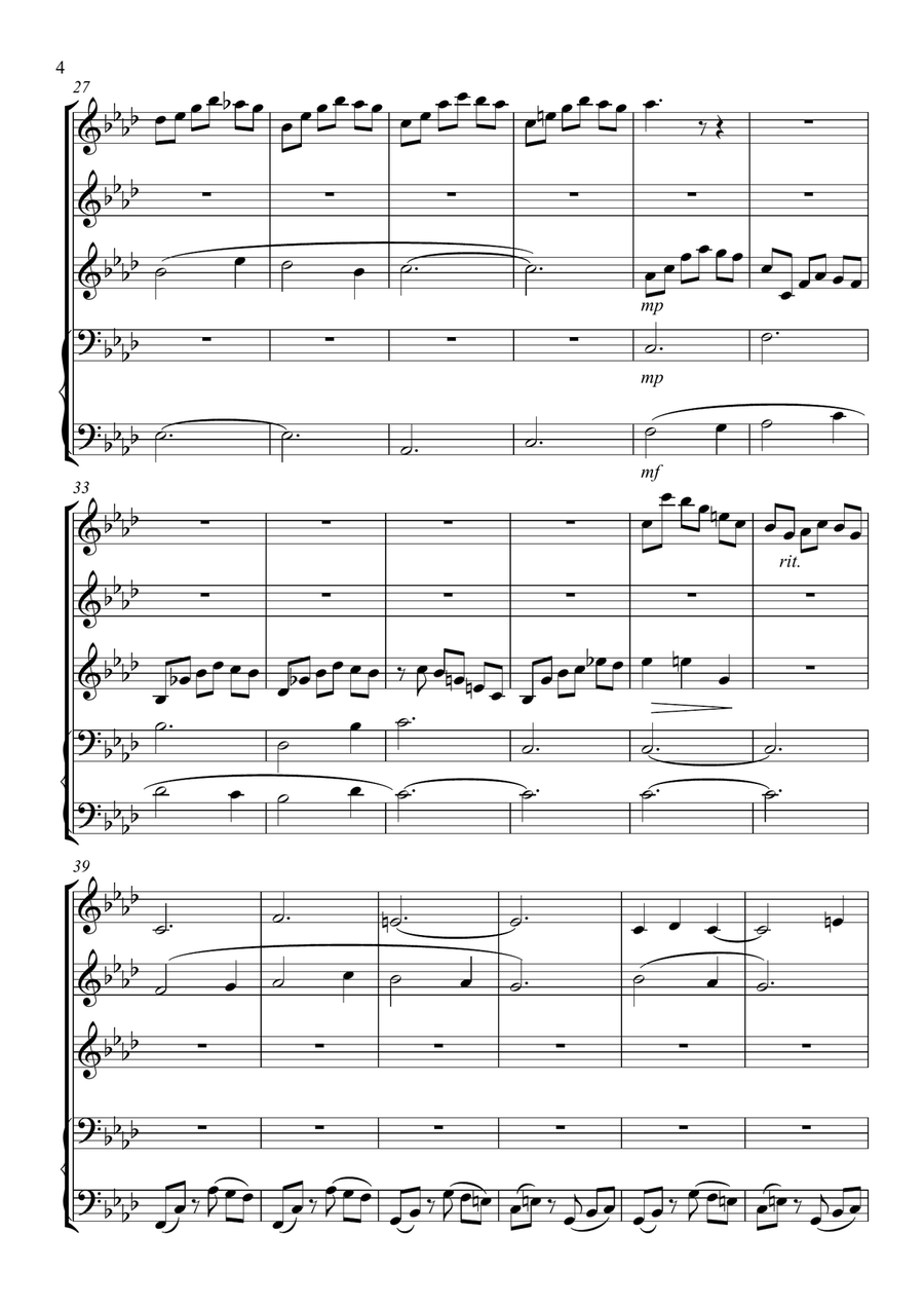 woodwind quintet - When the Mermaid Dances with you op. 27 No. 2 - 2nd part from Triptych Woodwind Quintet scores gallery preview page 4