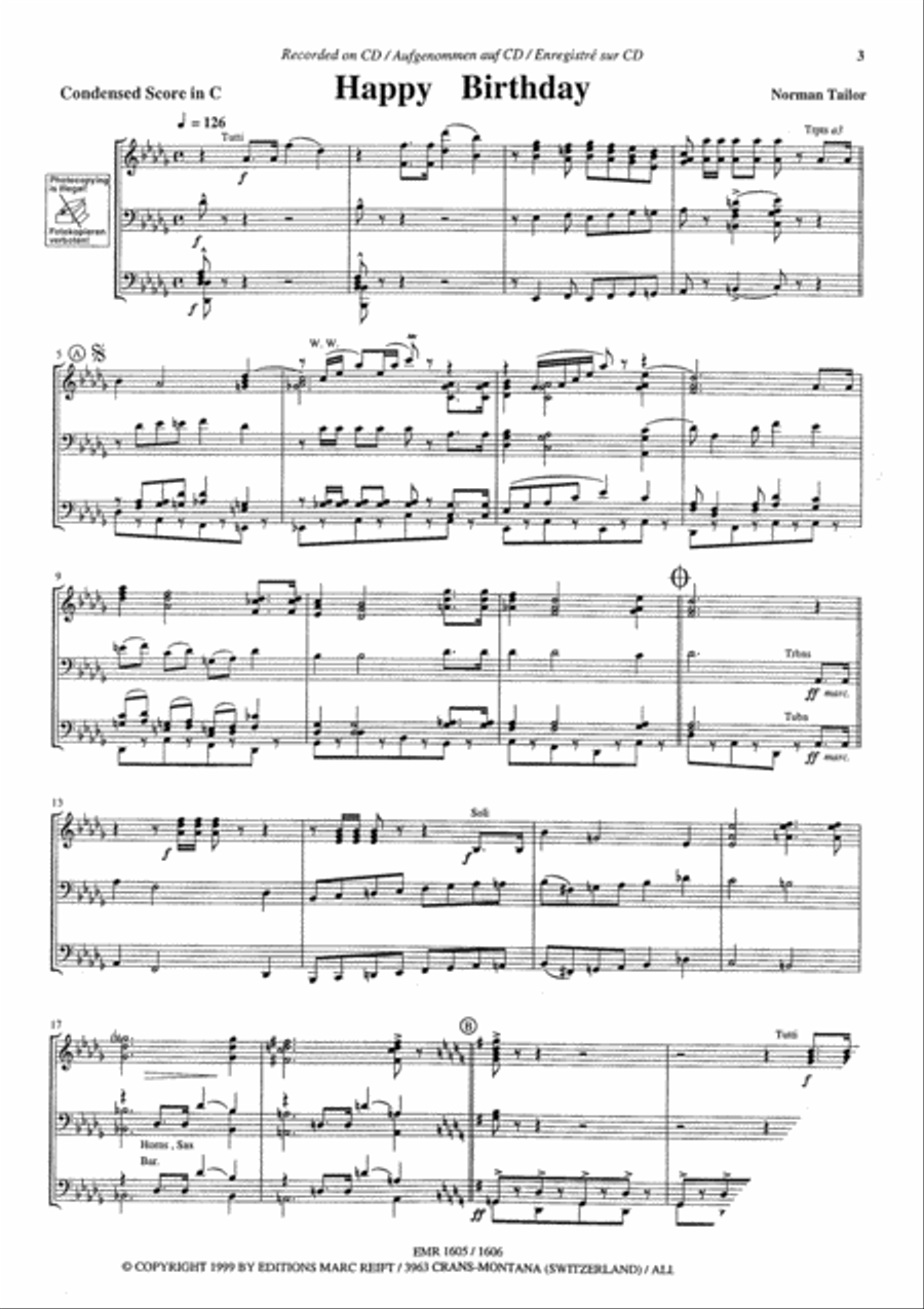 Happy Birthday Brass Band scores gallery preview page 4