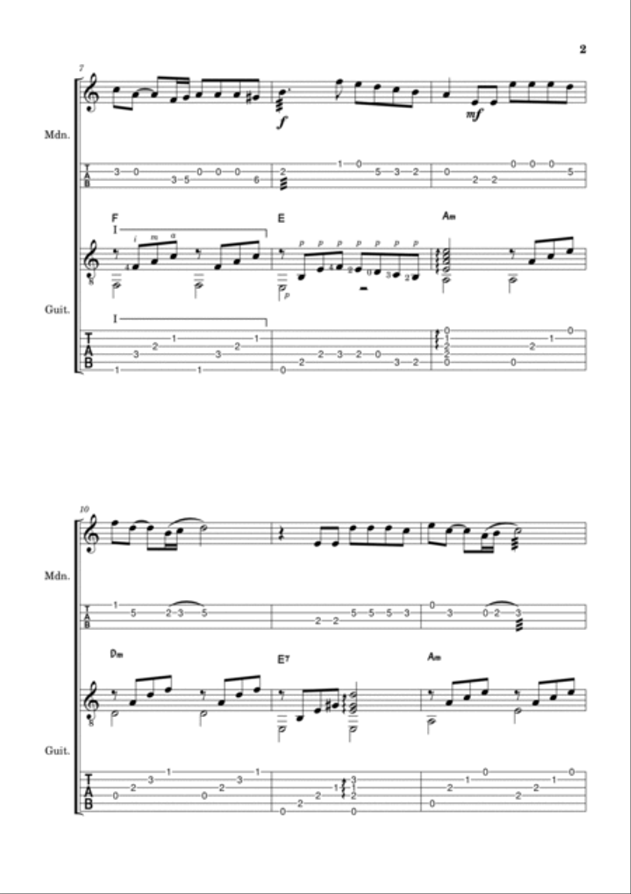 Historia De Un Amor Mandolin scores gallery preview page 2