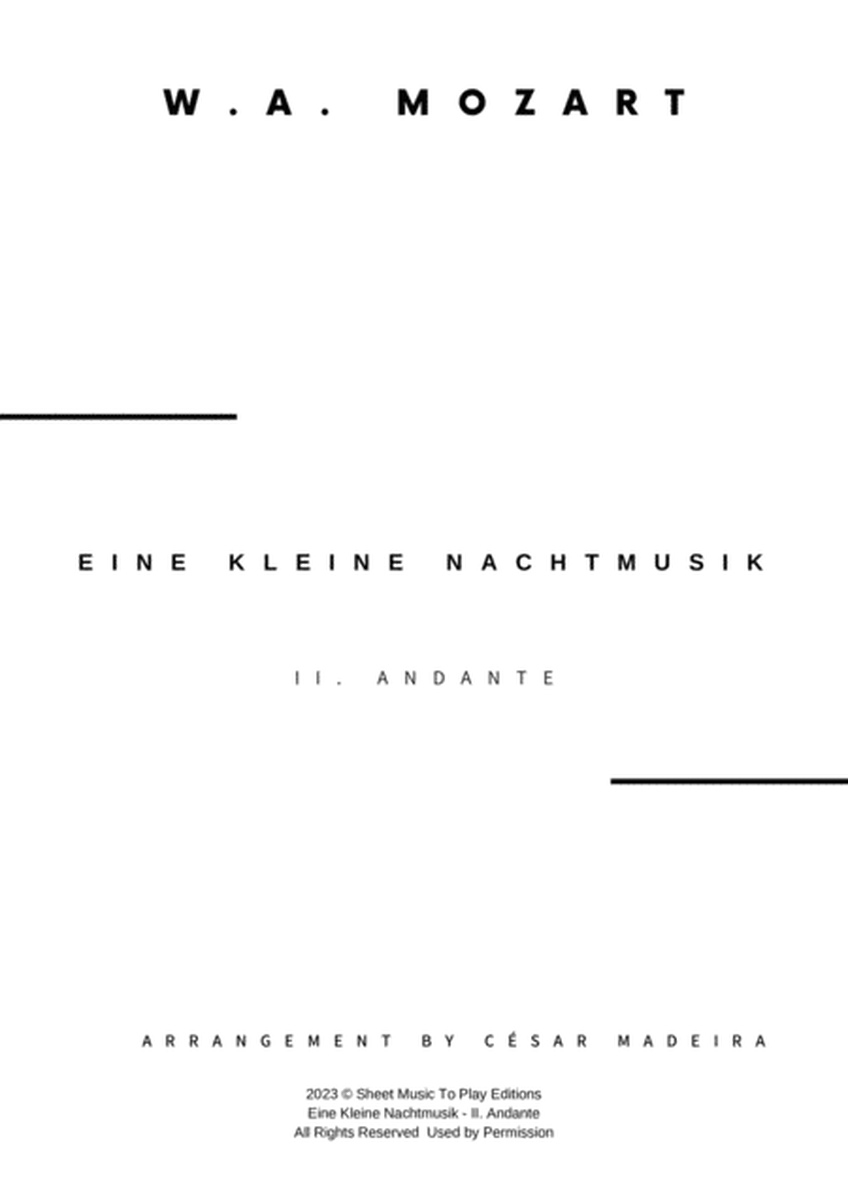 Eine Kleine Nachtmusik (2 mov.) - Brass Quintet (Full Score) image number null