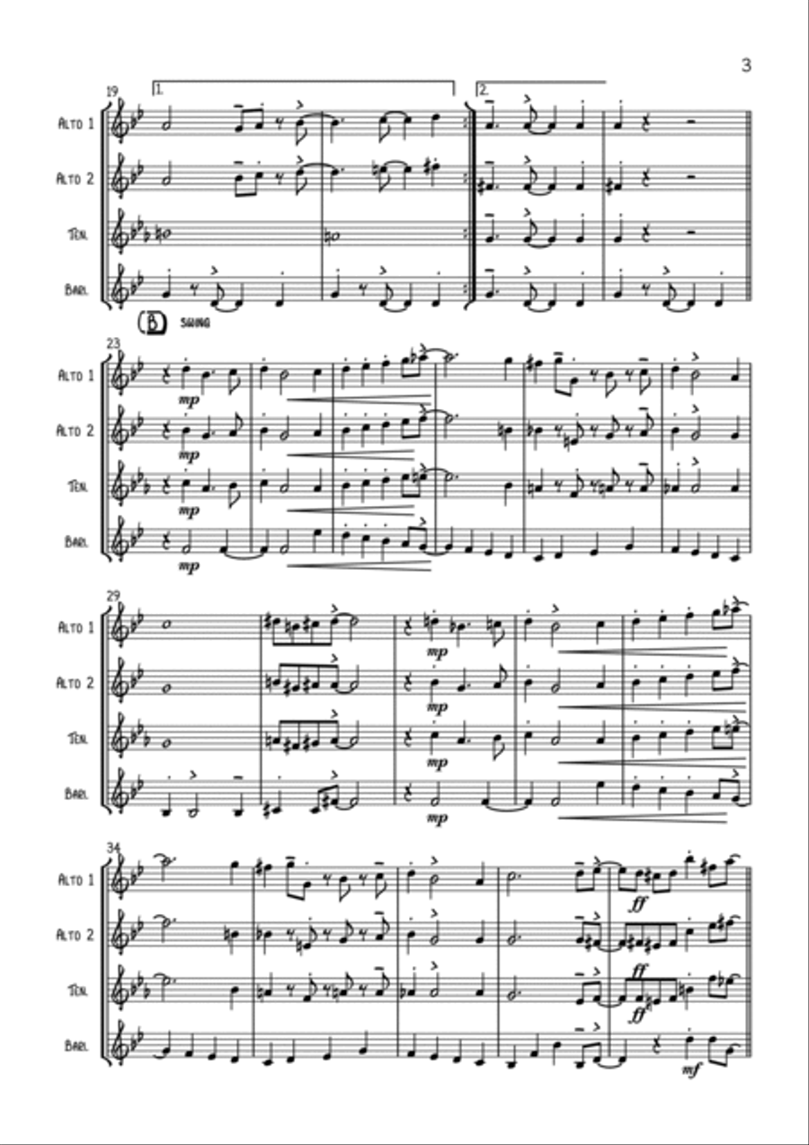 Nica's Dream Saxophone Quartet scores gallery preview page 3