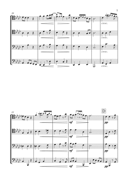 Handel: "Lascia Ch'io Pianga" from Rinald (Opera) for Trombone (Low Brass) Quartet image number null