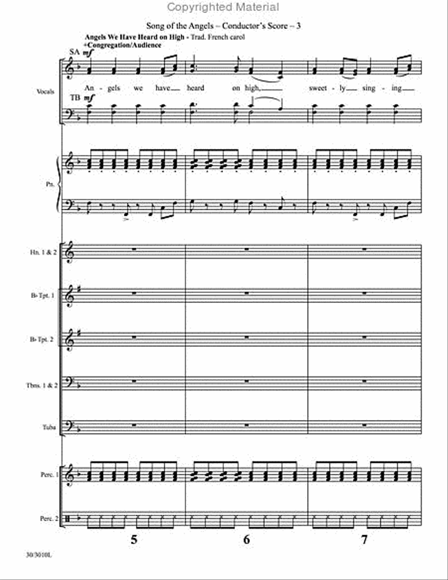Song of the Angels - Brass and Percussion Score and Parts Choir scores gallery preview page 3