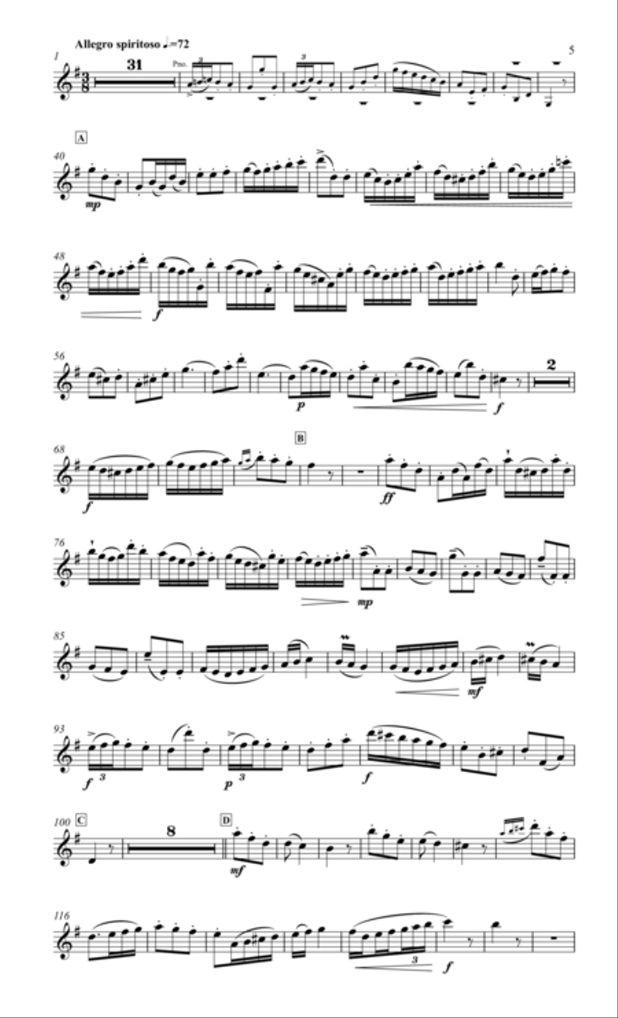 Concerto for flute & piano Flute Solo scores gallery preview page 6
