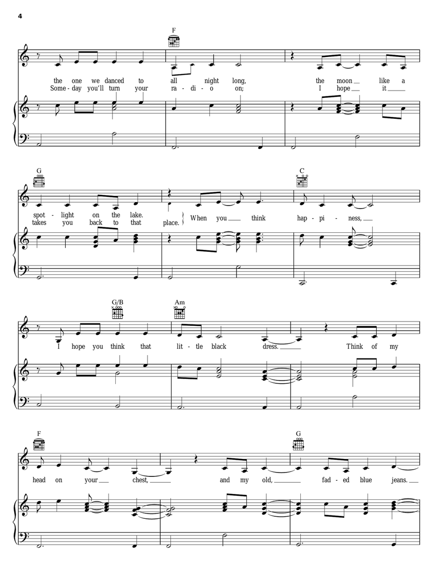 Tim McGraw Tim McGraw Piano, Vocal, Guitar scores gallery preview page 4
