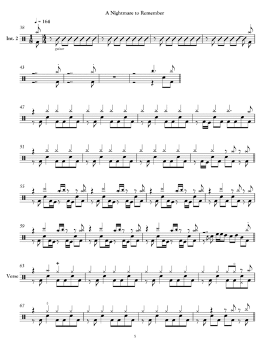 A Nightmare To Remember Drum Set scores gallery preview page 2