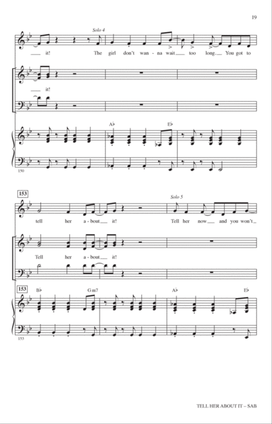 Tell Her About It (arr. Jack Zaino) 3-Part scores gallery preview page 17