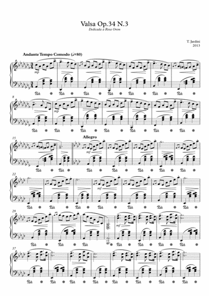 Op.34 Waltz N.3 Andante Tempo Comodo in A Flat Major
