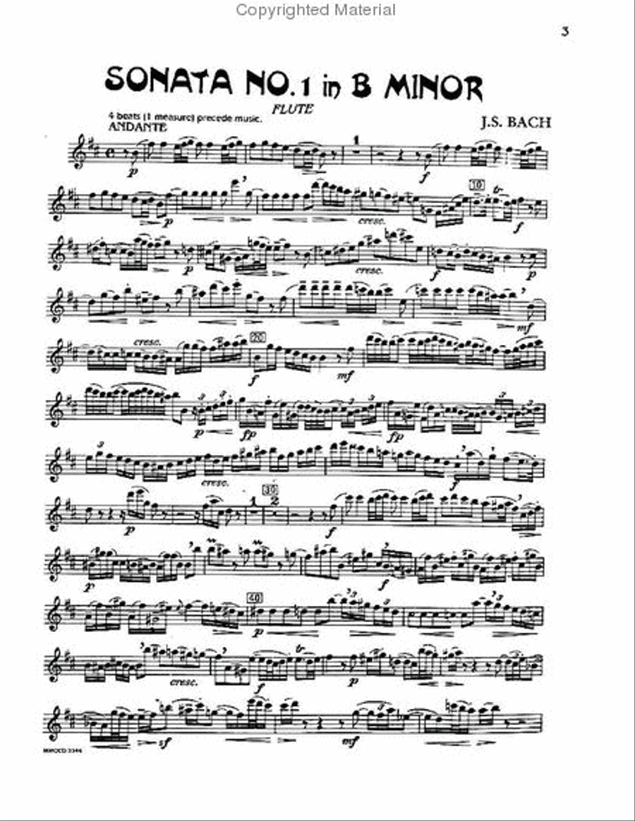 Bach - Sonata No. 1 in B minor; Kuhlau - Two Duets Flute scores gallery preview page 2