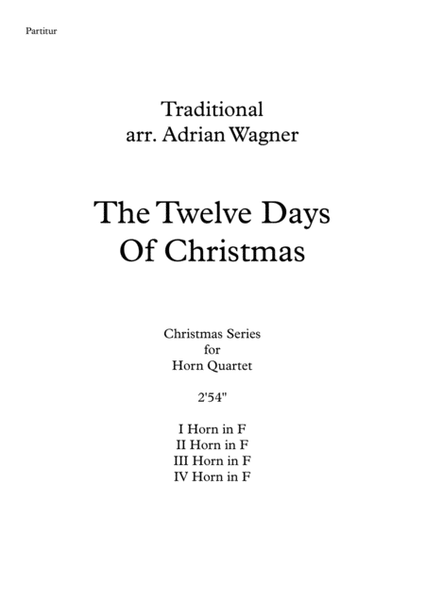 "The Twelve Days Of Christmas" Horn Quartet arr. Adrian Wagner image number null