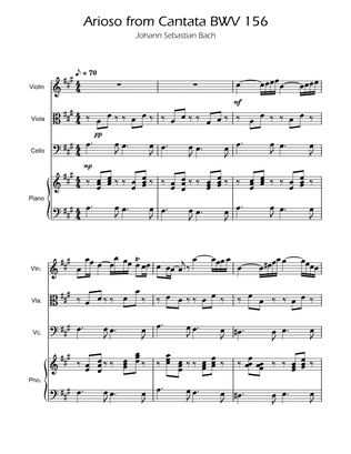 Arioso BWV 156 - String Trio w/Piano