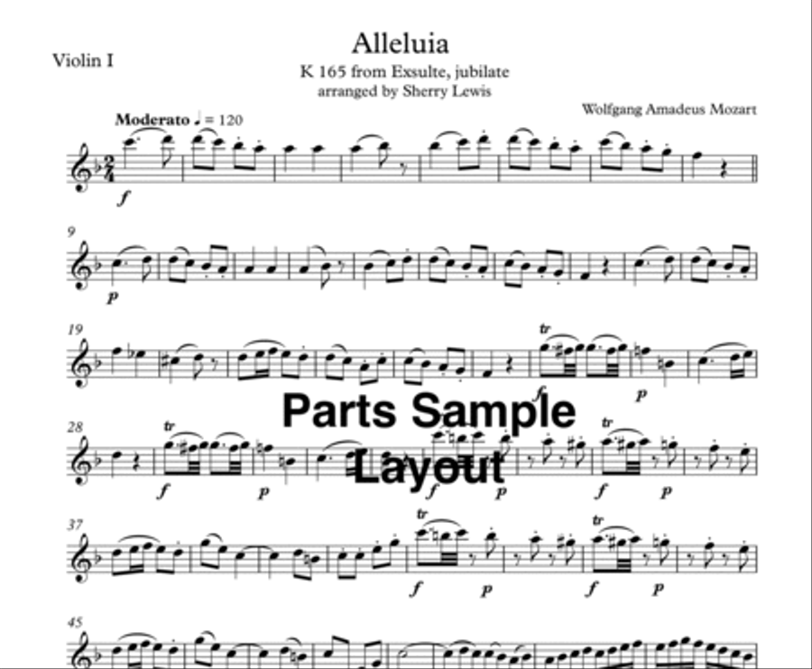 ALLELUIA from Exsulte, Mozart String Orchestra, Intermediate Level for 2 violins, viola, cello and String Orchestra scores gallery preview page 5