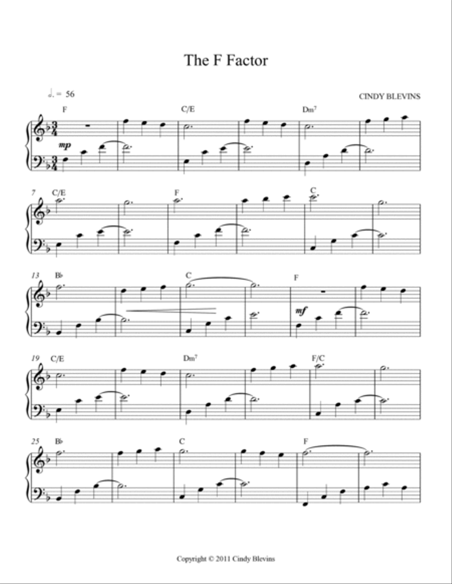 The F Factor, original solo for Lever or Pedal Harp Pedal Harp scores gallery preview page 2