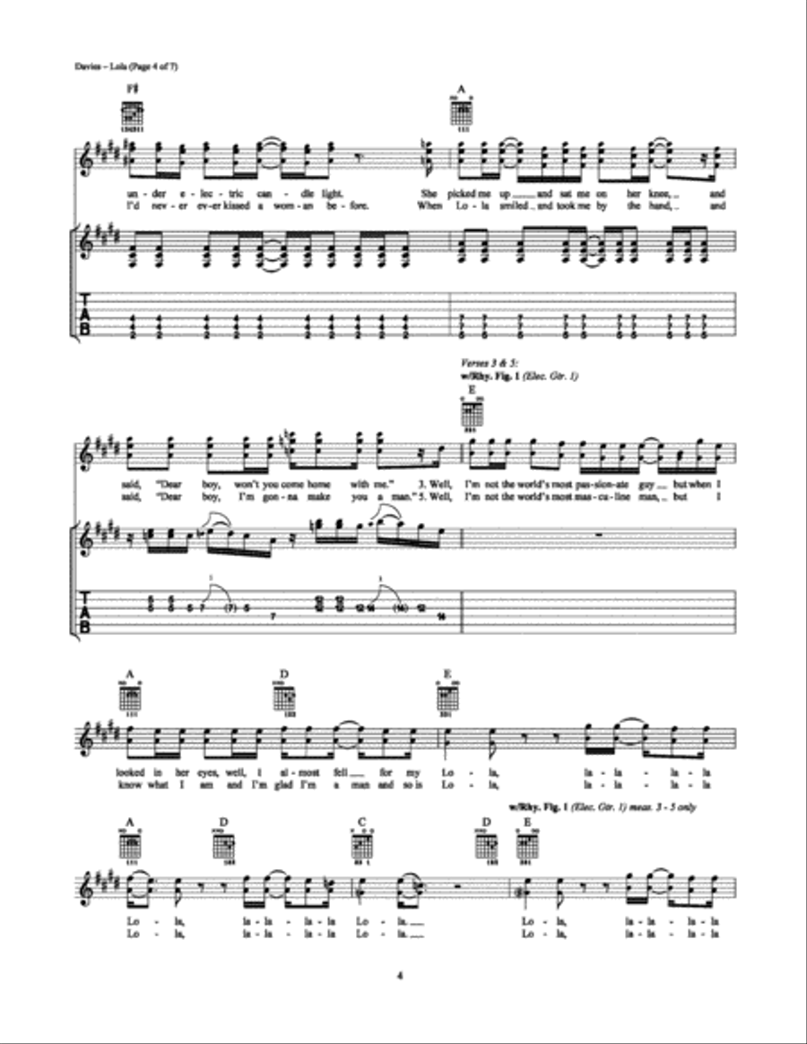 Lola Electric Guitar scores gallery preview page 4