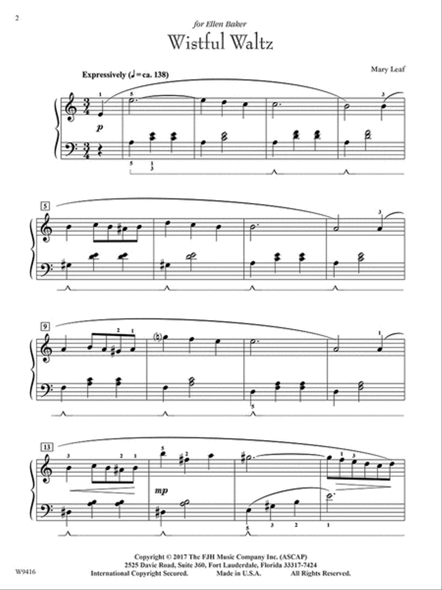Wistful Waltz Piano Solo scores gallery preview page 3