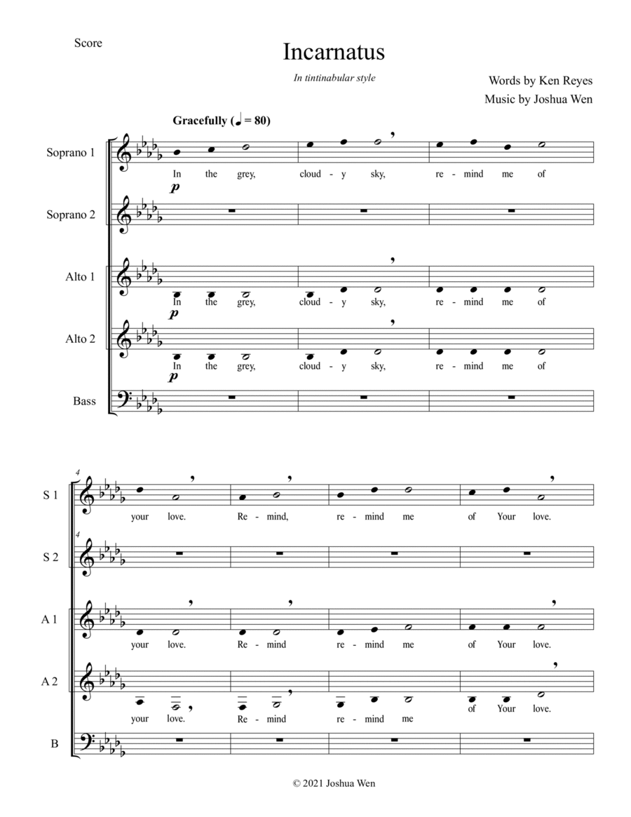Incarnatus - SSAAB 3-Part scores gallery preview page 1