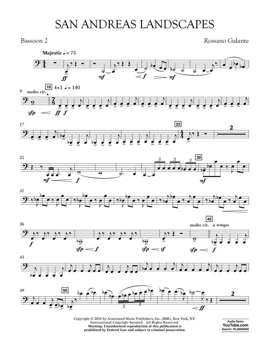 San Andreas Landscapes - Bassoon 2 Bassoon scores gallery preview page 1