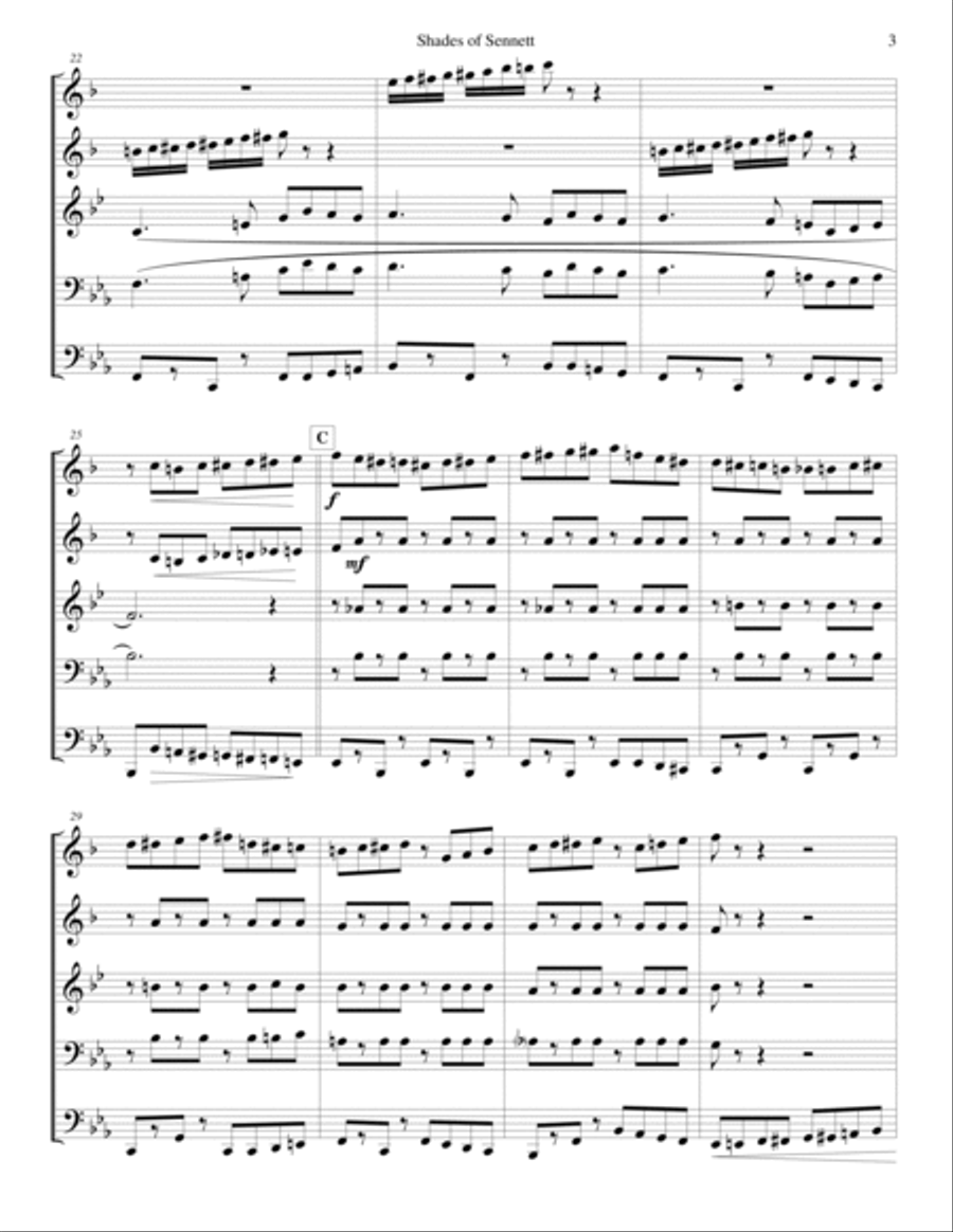 Shades Of Sennett Brass Ensemble scores gallery preview page 3