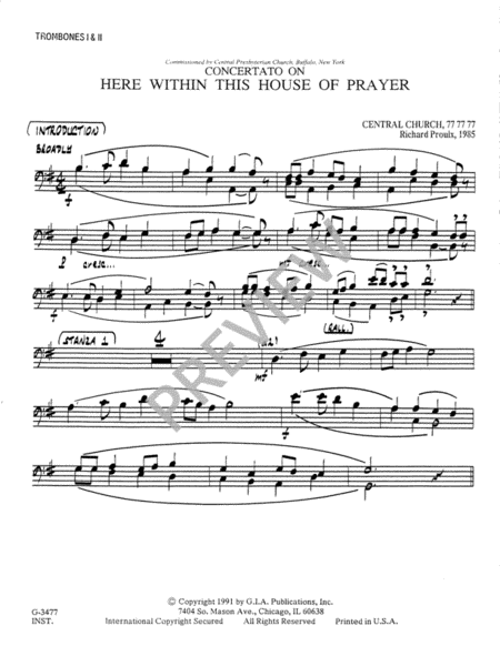 Here within This House of Prayer - Instrument edition