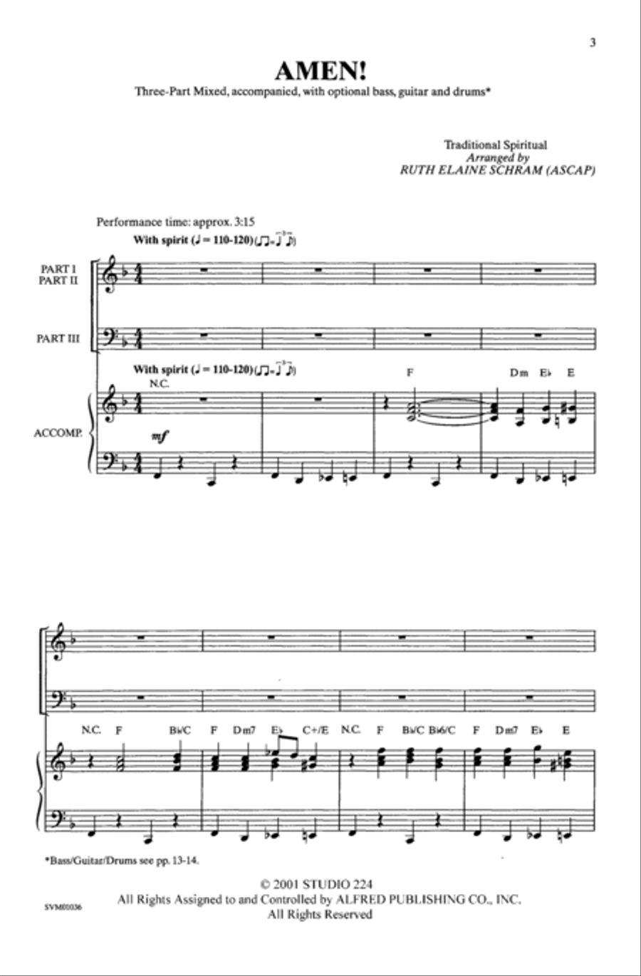 Amen! 3-Part scores gallery preview page 2