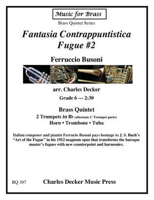 Book cover for Fugue #2 from Fantasia Contrappuntistica for Brass Quintet