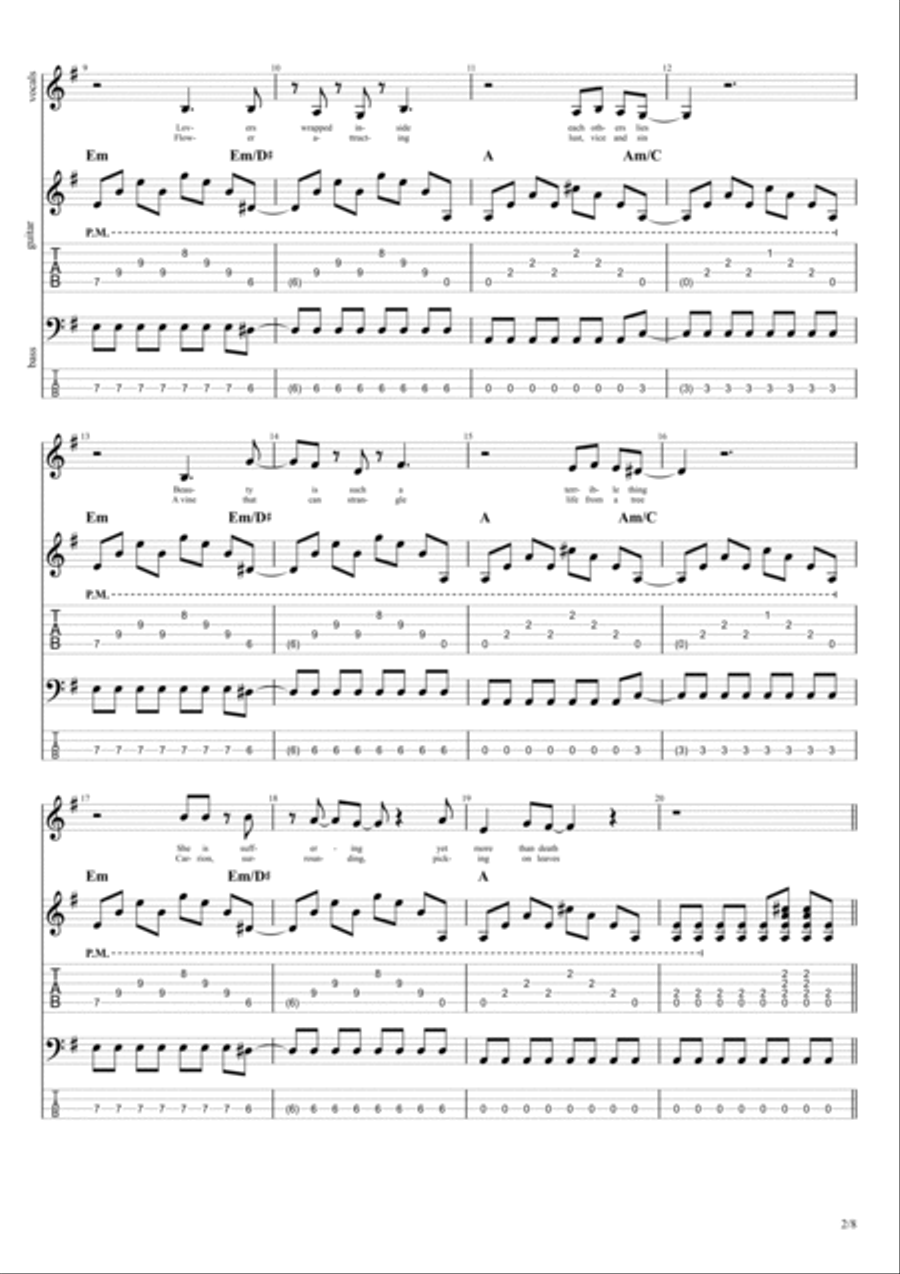 She's Suffering She's Suffering Guitar Tablature scores gallery preview page 2