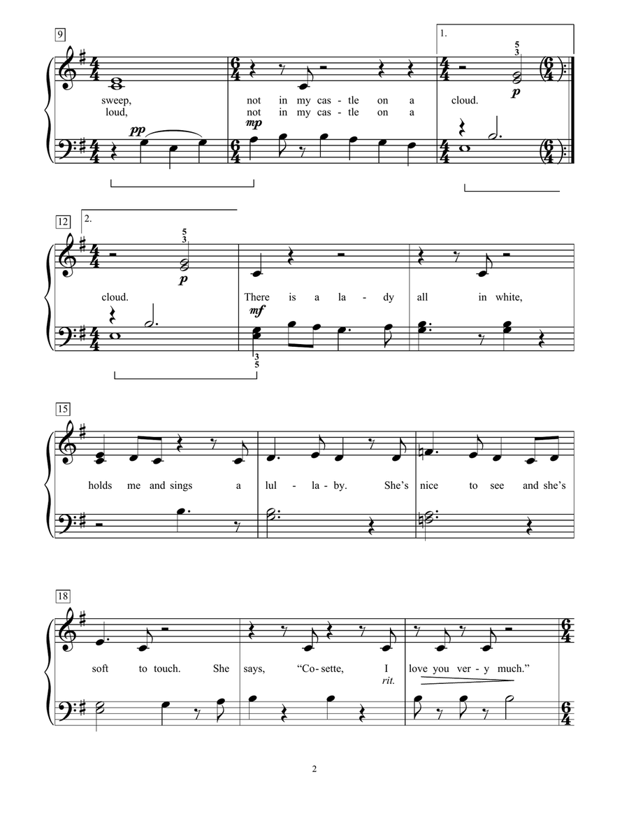 Castle On A Cloud Piano Method scores gallery preview page 2