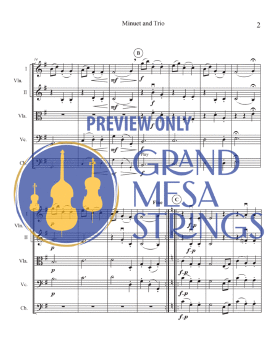 Minuet and Trio from Nannerl's Notebook String Orchestra scores gallery preview page 3