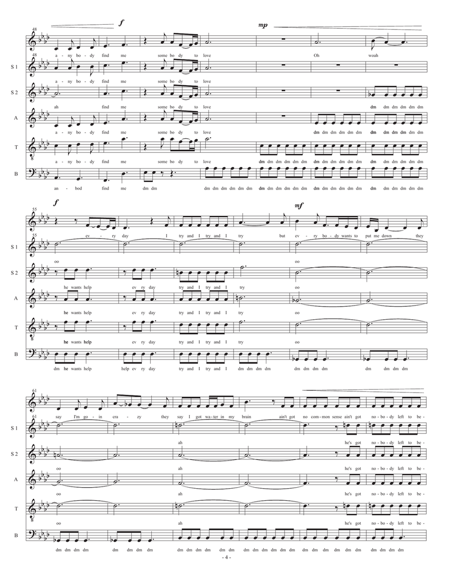 Somebody To Love 4-Part scores gallery preview page 4