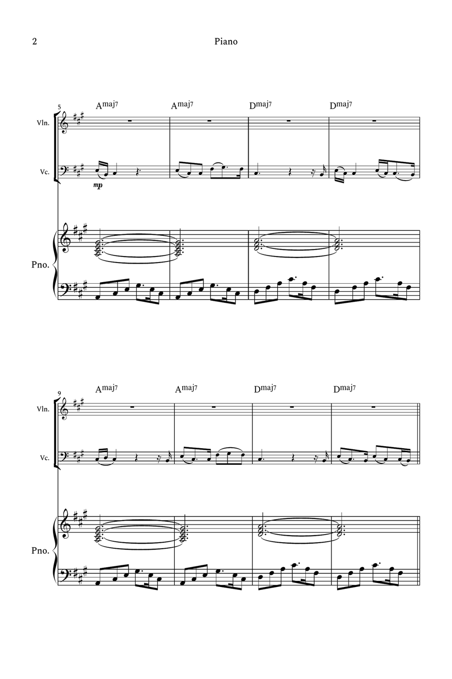 Die With A Smile Die With A Smile Piano Trio scores gallery preview page 2