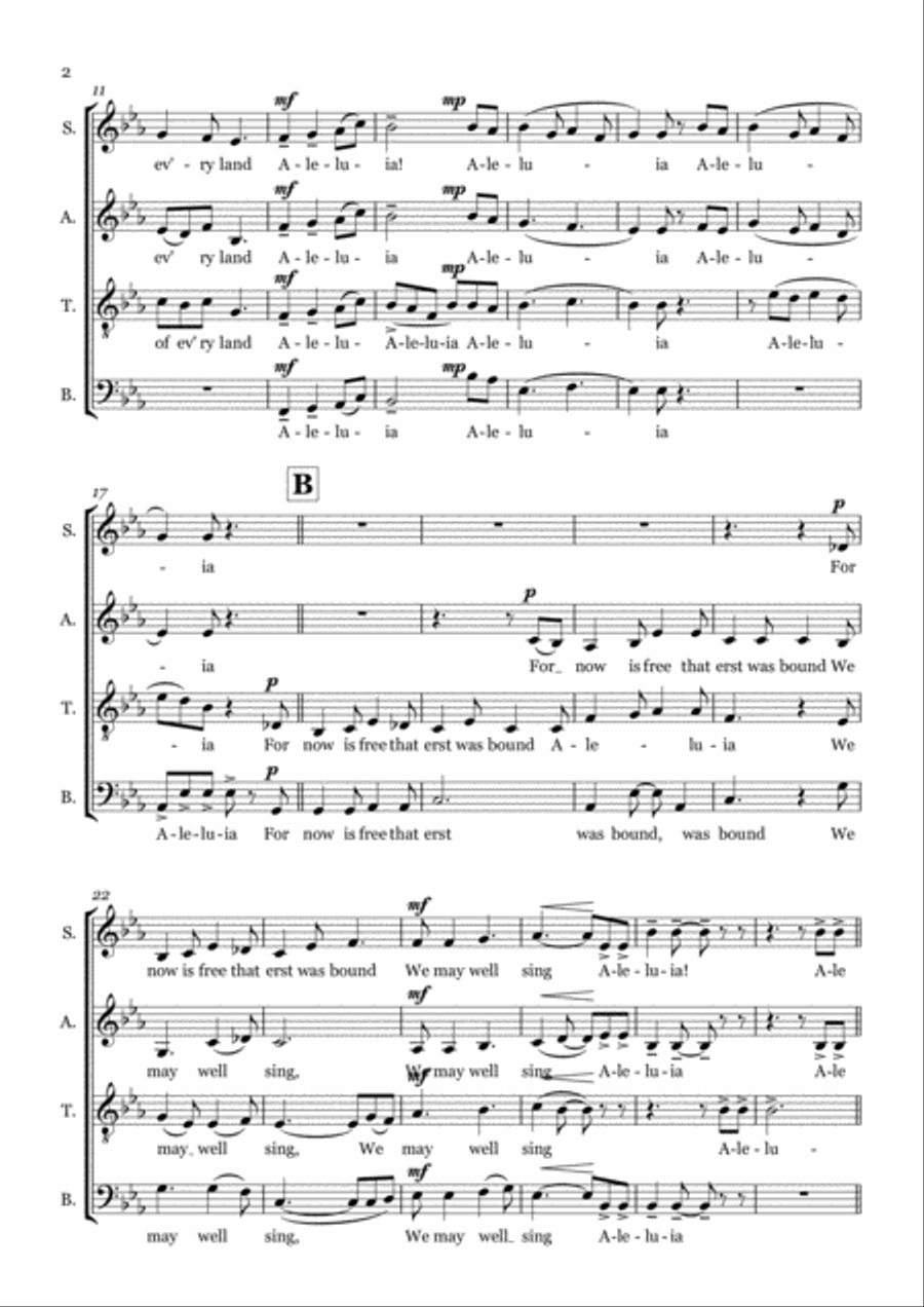 Alleluia! A new work is come on hand - SATB choir 4-Part scores gallery preview page 2