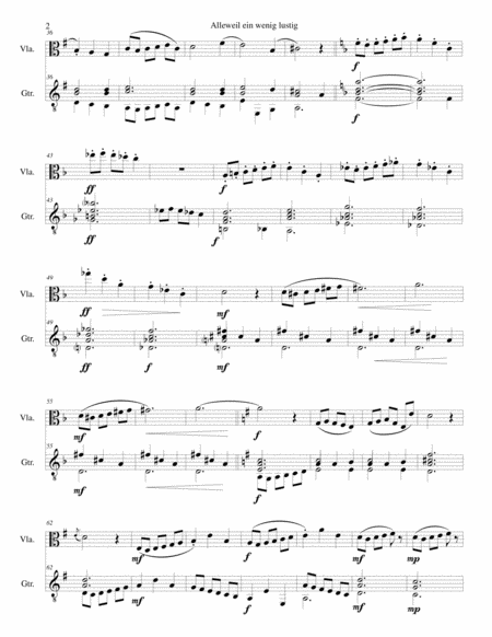 Variations on Alleweil ein wenig lustig for viola and guitar image number null
