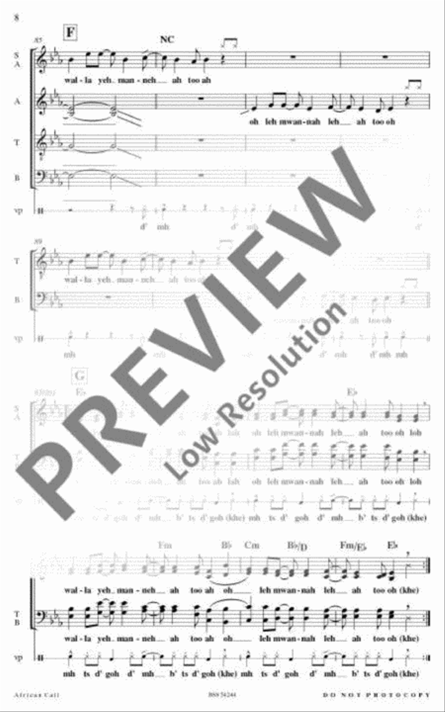 African Call 4-Part scores gallery preview page 11