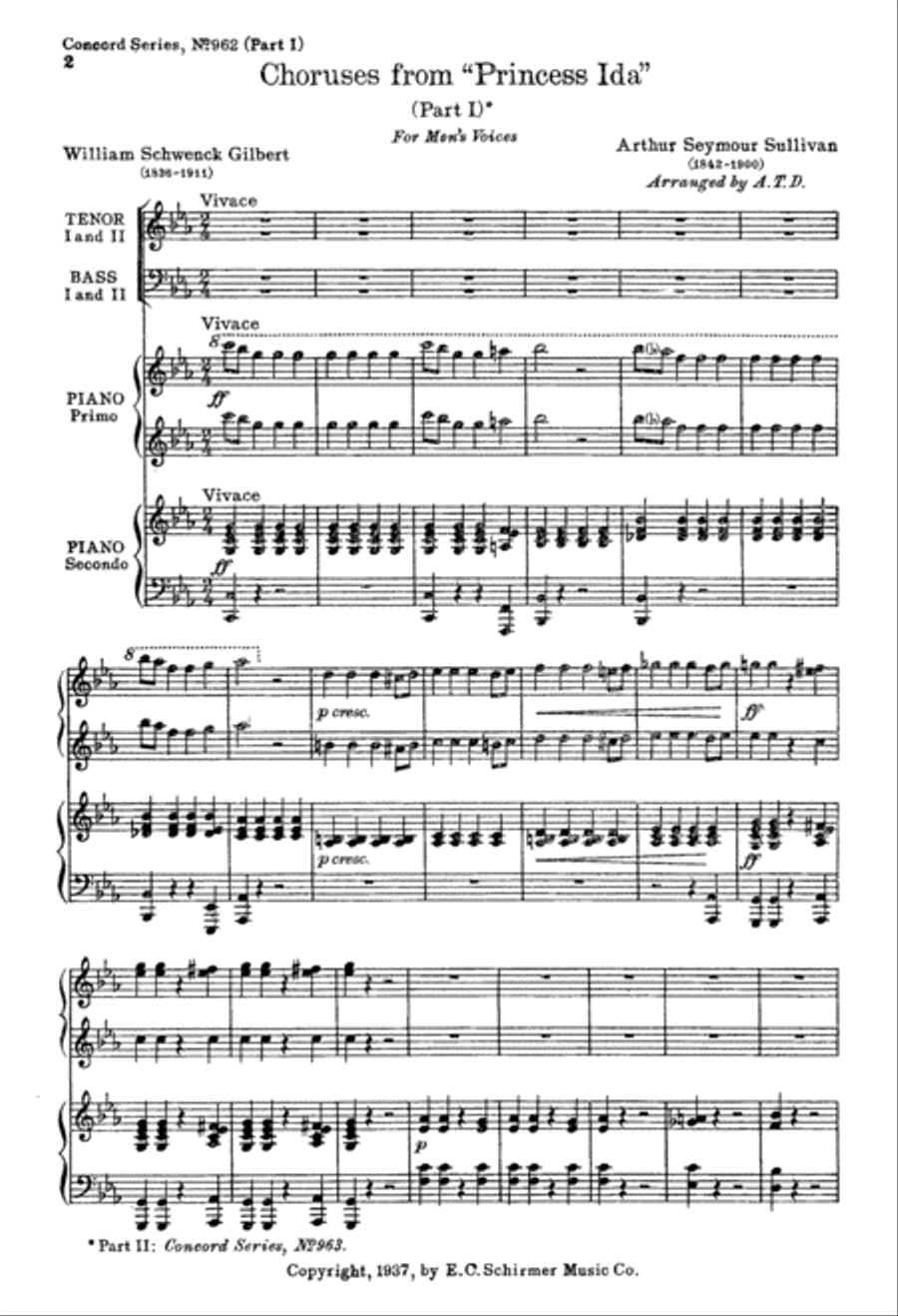 Princess Ida: Choruses, Part I TTBB scores gallery preview page 2