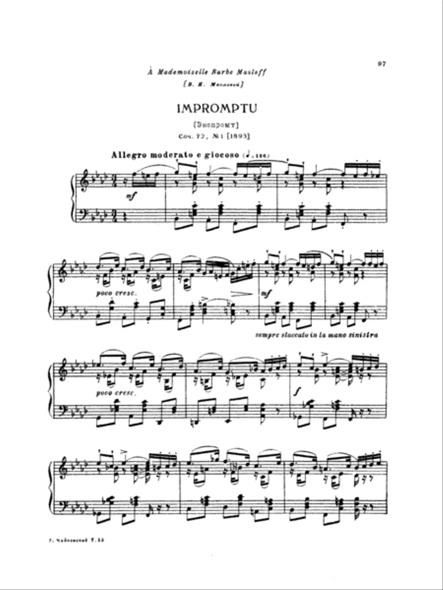 Eighteen Piano Pieces, Op. 72; Aveu Passionne; Valse, Op. 40, No. 9, 1st Version Piano Solo scores gallery preview page 4