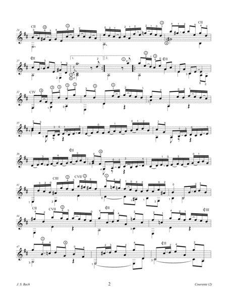 J.S. Bach Courante BWV 1012-6th. suite cello guitar arr.: P.J. Gómez & H. Navarro edition