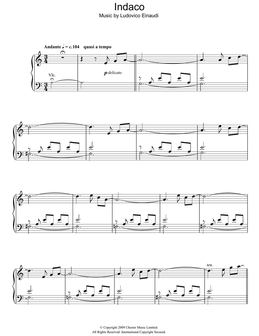 Indaco Piano Solo scores gallery preview page 1