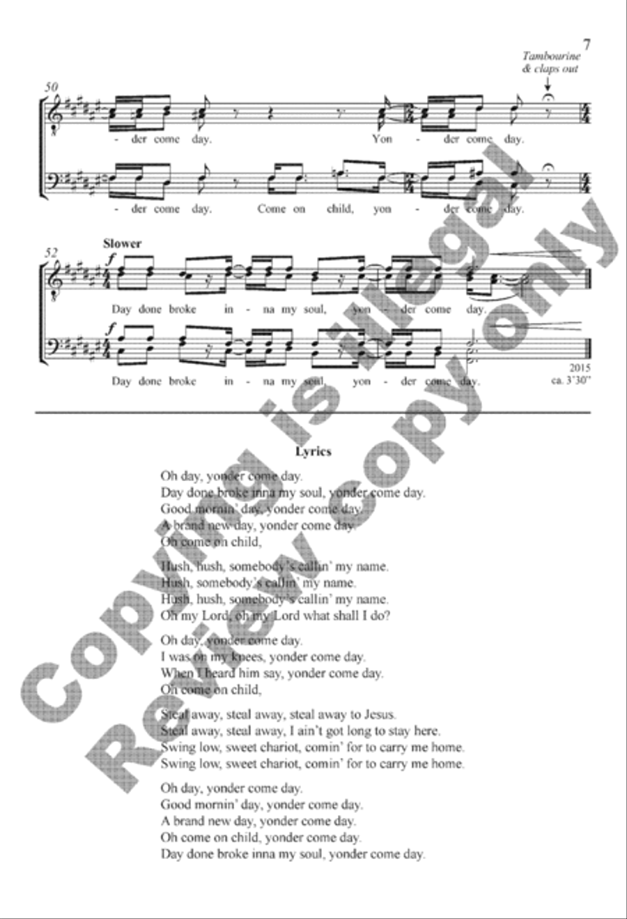 Yonder Come Day TTBB scores gallery preview page 7