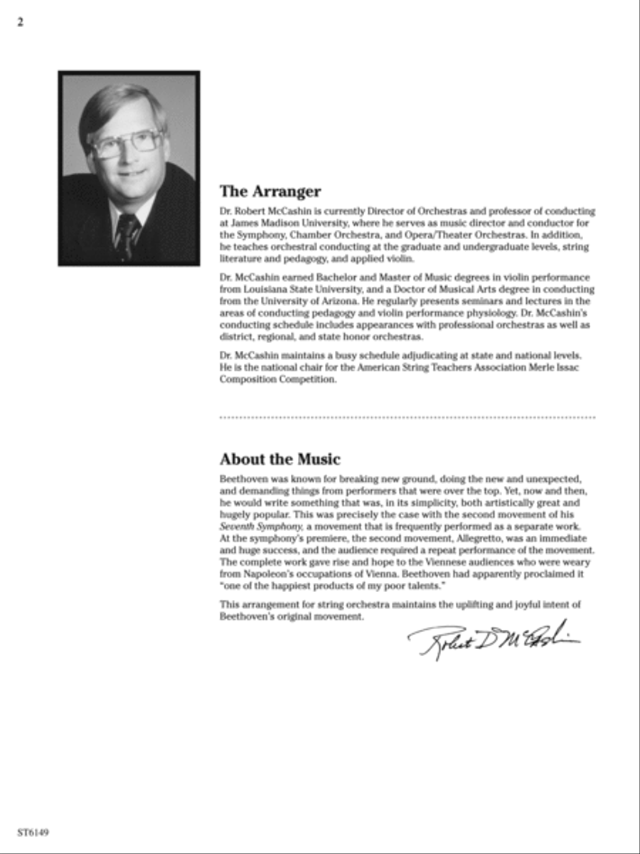 Allegretto (from Beethoven's Symphony No. 7): Score String Orchestra scores gallery preview page 2