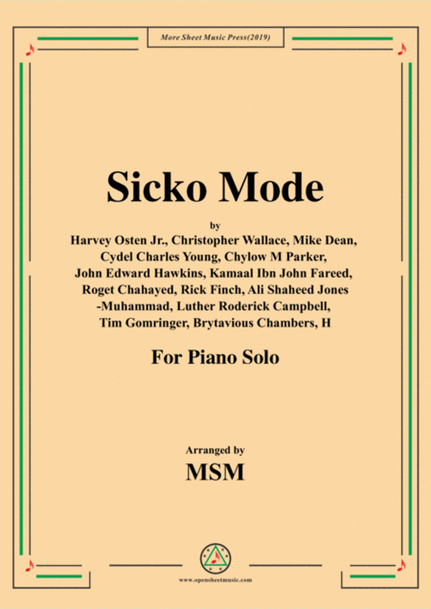 Sicko Mode,for Piano Solo