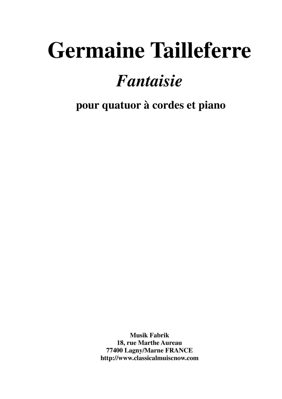 Germaine Tailleferre: Fantaisie for string quartet and piano Piano Quintet scores gallery preview page 1