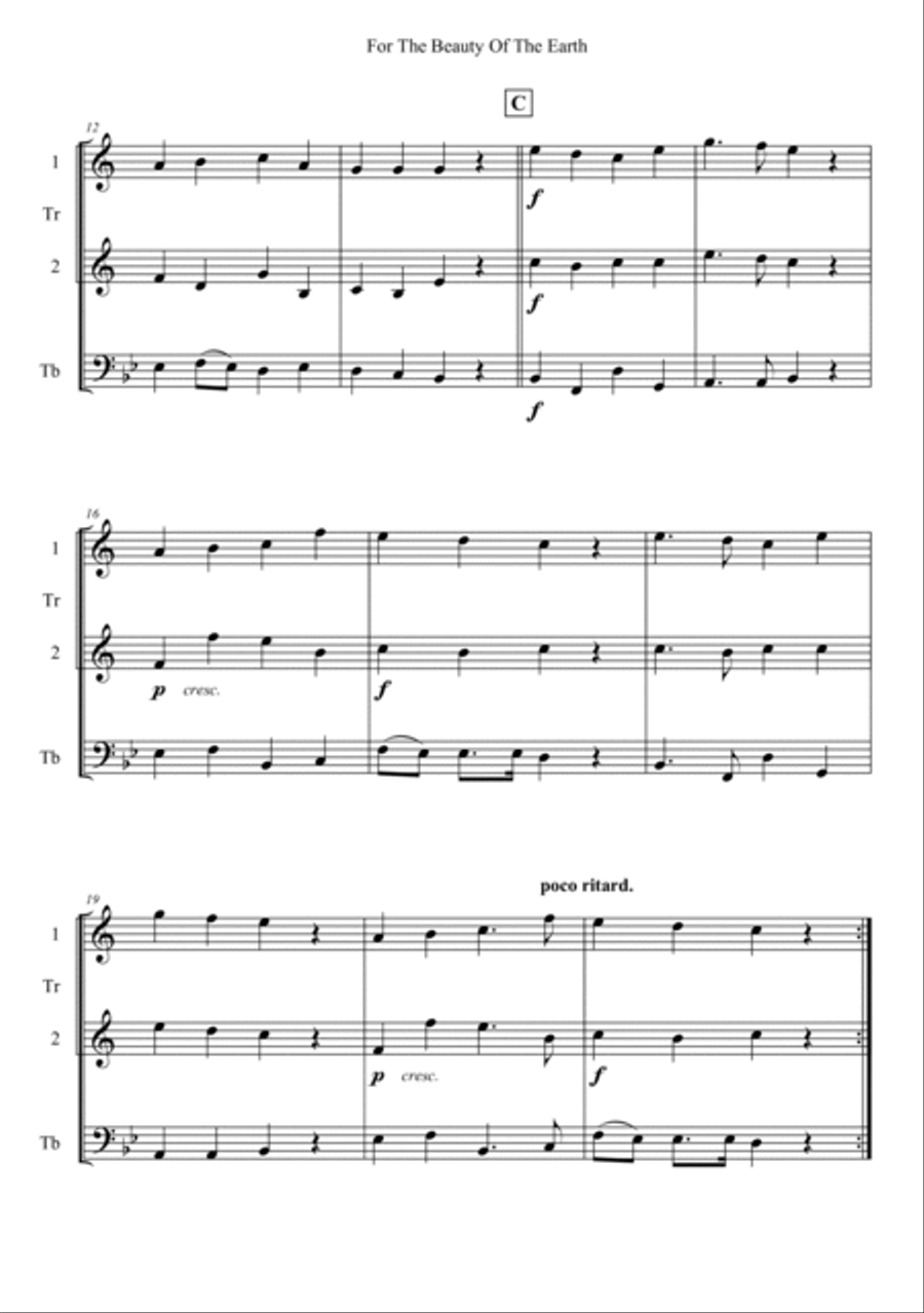 For The Beauty Of The Earth Trombone scores gallery preview page 2