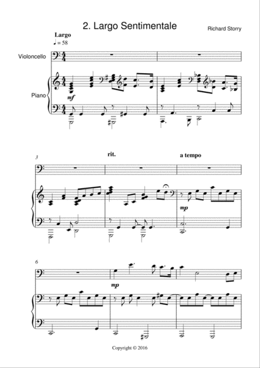 Largo Sentimentale Piano scores gallery preview page 1