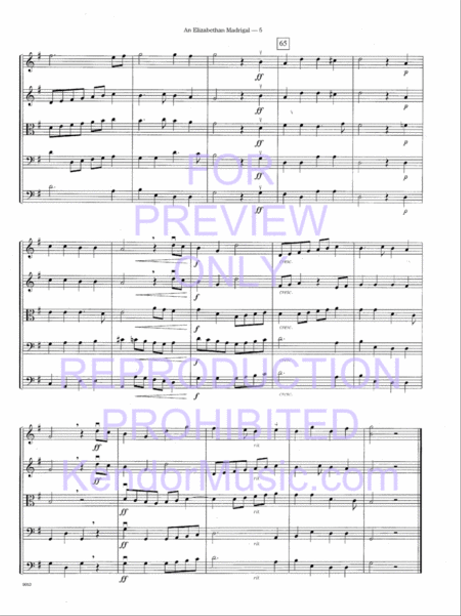 Elizabethan Madrigal, An (Now Is The Month Of Maying) String Orchestra scores gallery preview page 8