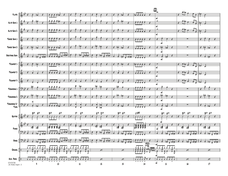 J.B. Rides Again - Full Score Jazz Ensemble scores gallery preview page 3