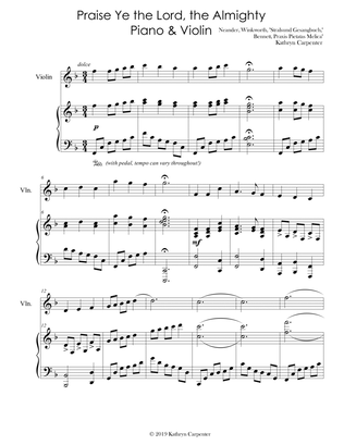 Praise Ye the Lord, the Almighty (Advanced Piano & Violin)