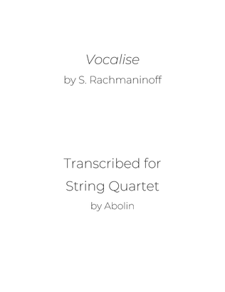 Book cover for Rachmaninoff: Vocalise - String Quartet