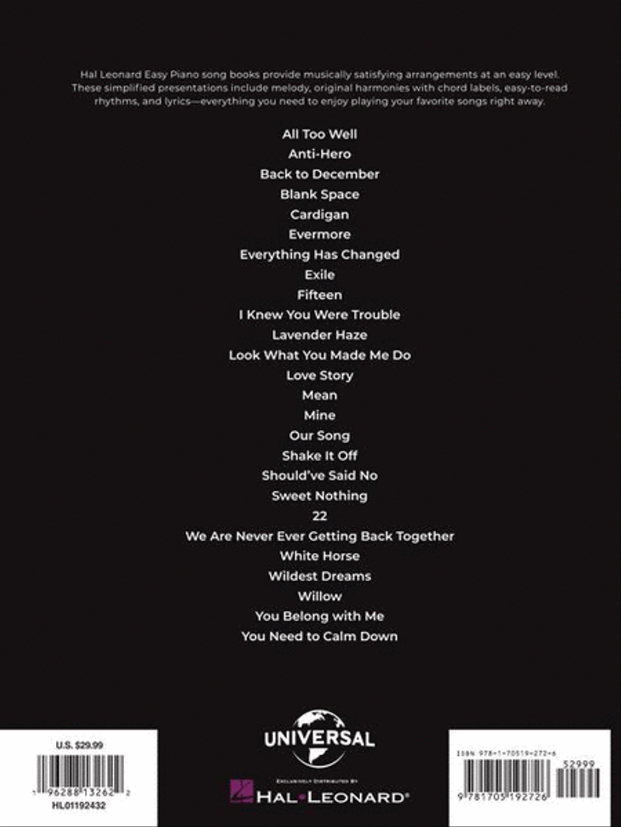 Taylor Swift Easy Piano Anthology - 2nd Edition Easy Piano scores gallery preview page 7