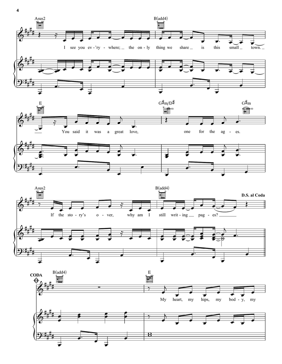 Death By A Thousand Cuts Death By A Thousand Cuts Piano, Vocal, Guitar scores gallery preview page 4